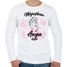 PRINTFASHION Anya leszek - Hónappal (fekete) - Férfi hosszú ujjú póló - Fehér