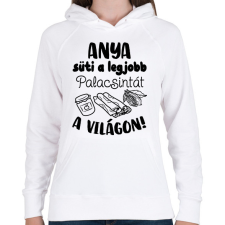 PRINTFASHION Anya süti a legjobb palacsintát a világon - Női kapucnis pulóver - Fehér női pulóver, kardigán