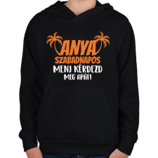 PRINTFASHION Anya szabadnapos - Gyerek kapucnis pulóver - Fekete gyerek pulóver, kardigán