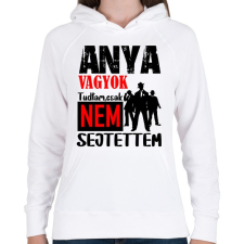 PRINTFASHION anya vagyok tudtam csak.... - Női kapucnis pulóver - Fehér női pulóver, kardigán