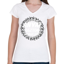 PRINTFASHION anyai ösztön kerek fehér - Női V-nyakú póló - Fehér női póló