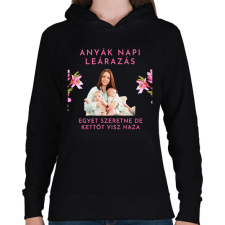 PRINTFASHION Anyák napi leárazás - Női kapucnis pulóver - Fekete női pulóver, kardigán