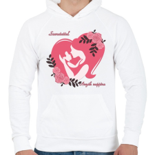 PRINTFASHION Anyák napja - Férfi kapucnis pulóver - Fehér férfi pulóver, kardigán