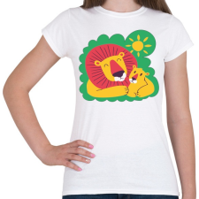 PRINTFASHION Anyaoroszlán és kölyke_Rajztábla 1 - Női póló - Fehér női póló