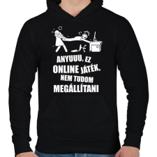 PRINTFASHION Anyuuu, ez online játék - Férfi kapucnis pulóver - Fekete férfi pulóver, kardigán