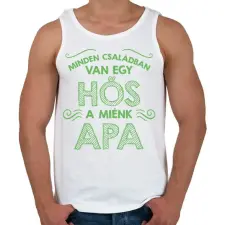 PRINTFASHION Apa a hős - Férfi atléta - Fehér atléta, trikó
