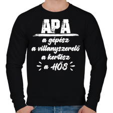 PRINTFASHION Apa - A hős - Férfi pulóver - Fekete férfi pulóver, kardigán