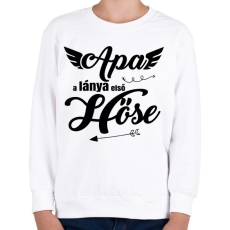 PRINTFASHION Apa, a lánya első hőse 2 - Gyerek pulóver - Fehér