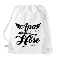 PRINTFASHION Apa, a lánya első hőse 2 - Sportzsák, Tornazsák - Fehér tornazsák