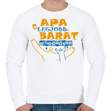 PRINTFASHION Apa a legjobb barát mindörökre - Férfi pulóver - Fehér férfi pulóver, kardigán