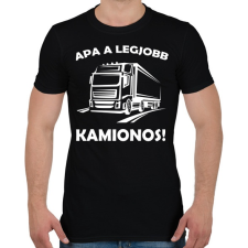 PRINTFASHION Apa a legjobb kamionos - Férfi póló - Fekete férfi póló