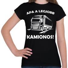 PRINTFASHION Apa a legjobb kamionos - Női póló - Fekete női póló