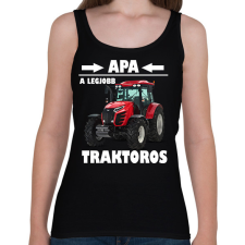PRINTFASHION Apa a legjobb traktoros - Női atléta - Fekete női trikó