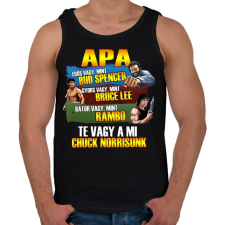 PRINTFASHION Apa a mi Chuck Norrisunk - Férfi atléta - Fekete atléta, trikó