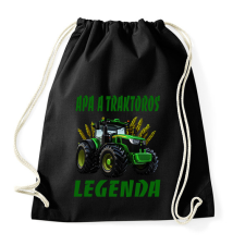 PRINTFASHION apa a traktoros legenda - Sportzsák, Tornazsák - Fekete tornazsák