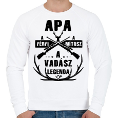 PRINTFASHION Apa a vadász - Férfi pulóver - Fehér