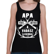 PRINTFASHION Apa a vadász legenda - Női atléta - Fekete női trikó