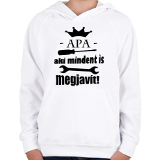 PRINTFASHION Apa aki... - Gyerek kapucnis pulóver - Fehér