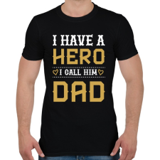 PRINTFASHION Apa az én hősöm - Férfi póló - Fekete férfi póló