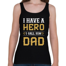 PRINTFASHION Apa az én hősöm - Női atléta - Fekete