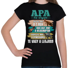 PRINTFASHION Apa dinós - Női póló - Fekete női póló