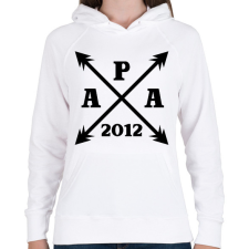 PRINTFASHION apa egyedi évszámmal fekete - Női kapucnis pulóver - Fehér női pulóver, kardigán