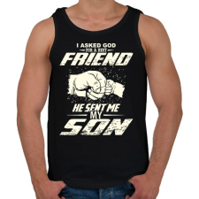 PRINTFASHION APA és FIA a legjobb barátok - Férfi atléta - Fekete atléta, trikó