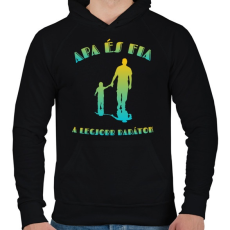 PRINTFASHION Apa és fia  - Férfi kapucnis pulóver - Fekete