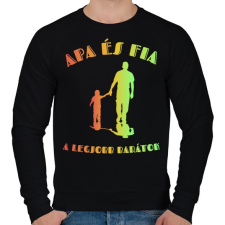 PRINTFASHION Apa és fia  - Férfi pulóver - Fekete férfi pulóver, kardigán