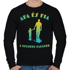PRINTFASHION Apa és fia  - Férfi pulóver - Fekete
