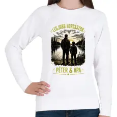 PRINTFASHION Apa és fia horgászok - Női pulóver - Fehér