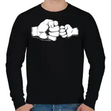 PRINTFASHION Apa és fia ökölpacsi - Férfi pulóver - Fekete férfi pulóver, kardigán