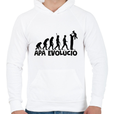 PRINTFASHION APA EVOLÚCIÓ - Férfi kapucnis pulóver - Fehér férfi pulóver, kardigán