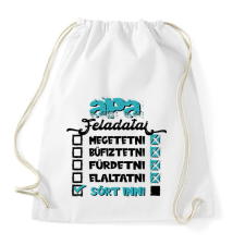 PRINTFASHION Apa feladatai - fekete szöveggel - Sportzsák, Tornazsák - Fehér tornazsák
