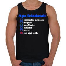 PRINTFASHION Apa feladatai - Férfi atléta - Fekete atléta, trikó