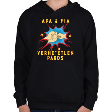 PRINTFASHION APA & FIA - Gyerek kapucnis pulóver - Fekete