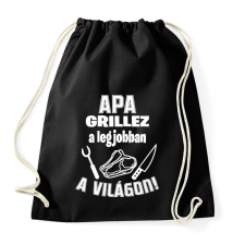 PRINTFASHION Apa grillez a legjobban a világon - Sportzsák, Tornazsák - Fekete tornazsák