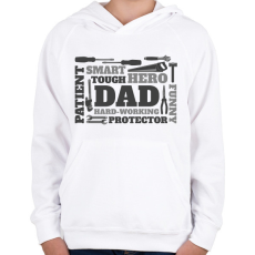 PRINTFASHION Apa - Gyerek kapucnis pulóver - Fehér