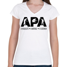 PRINTFASHION Apa - hegesztő - Női V-nyakú póló - Fehér