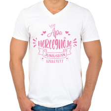 PRINTFASHION Apa hercegnője - Hónappal - Férfi V-nyakú póló - Fehér férfi póló