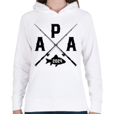 PRINTFASHION apa horgász - egyedi évszámmal - Női kapucnis pulóver - Fehér