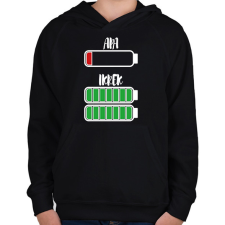 PRINTFASHION Apa - Ikrek - Gyerek kapucnis pulóver - Fekete gyerek pulóver, kardigán