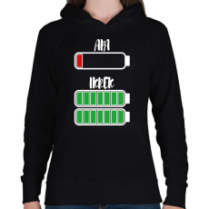 PRINTFASHION Apa - Ikrek - Női kapucnis pulóver - Fekete