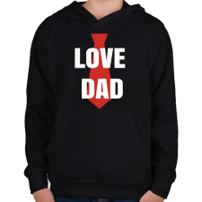 PRINTFASHION Apa love - Gyerek kapucnis pulóver - Fekete gyerek pulóver, kardigán