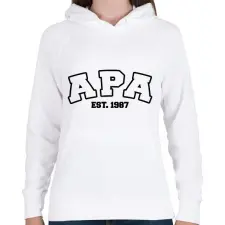PRINTFASHION Apa márka - Női kapucnis pulóver - Fehér női pulóver, kardigán