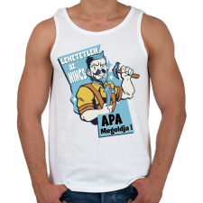 PRINTFASHION Apa megoldja - szuper apu - Férfi atléta - Fehér atléta, trikó