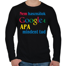 PRINTFASHION Apa mindent tud - Férfi hosszú ujjú póló - Fekete