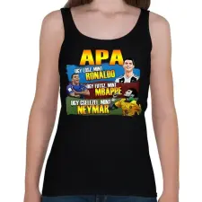 PRINTFASHION Apa mint egy focista - Női atléta - Fekete női trikó