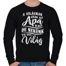 PRINTFASHION Apa nekünk te vagy a világ - Férfi pulóver - Fekete férfi pulóver, kardigán