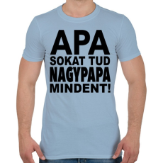 PRINTFASHION Apa sokat tud, nagypapa mindent! - Férfi póló - Világoskék